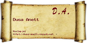 Dusa Anett névjegykártya