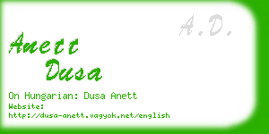 anett dusa business card